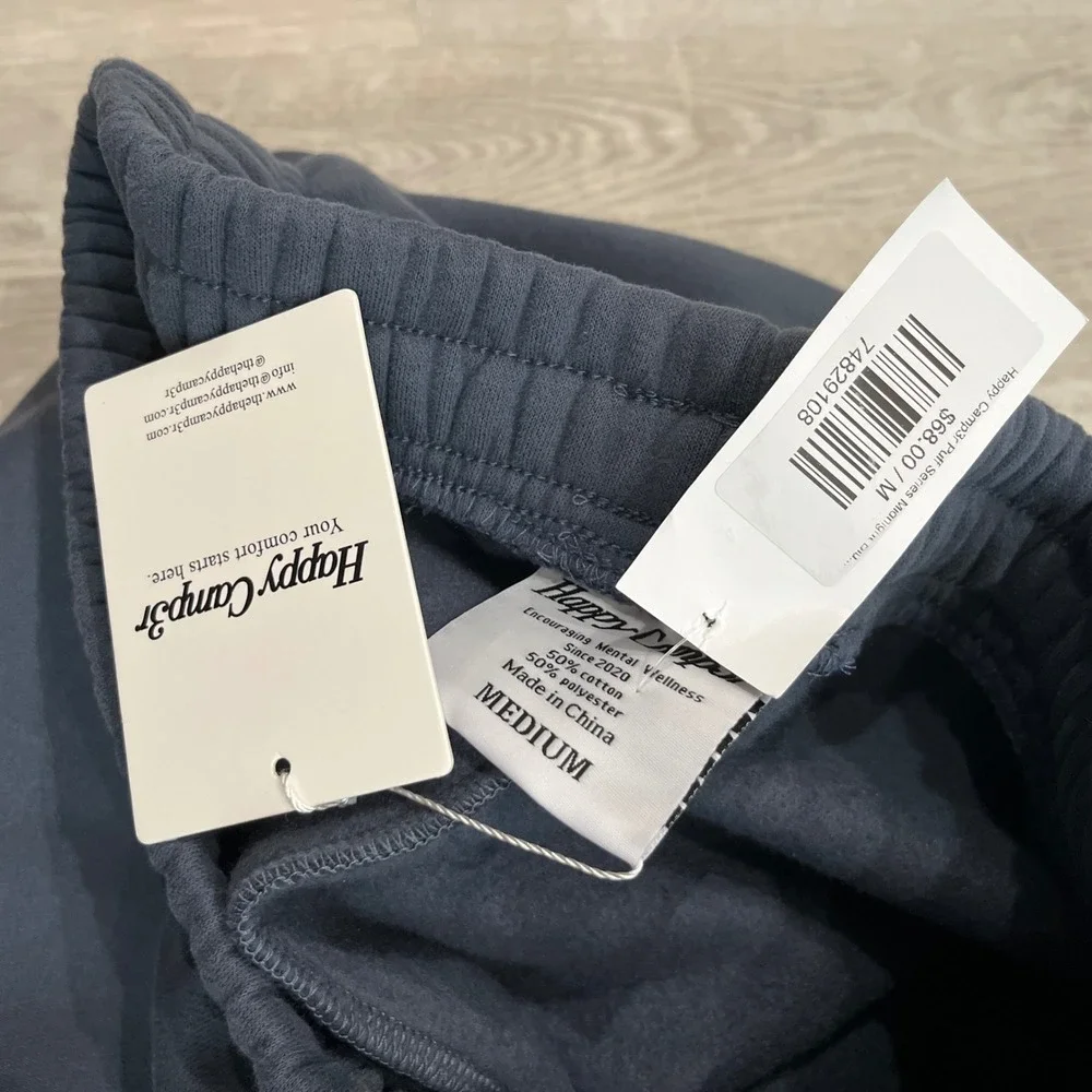 Happy Camp3r Puff Series Sweatpants Midnight Blue Medium NWT Cozy Joggers Heavy